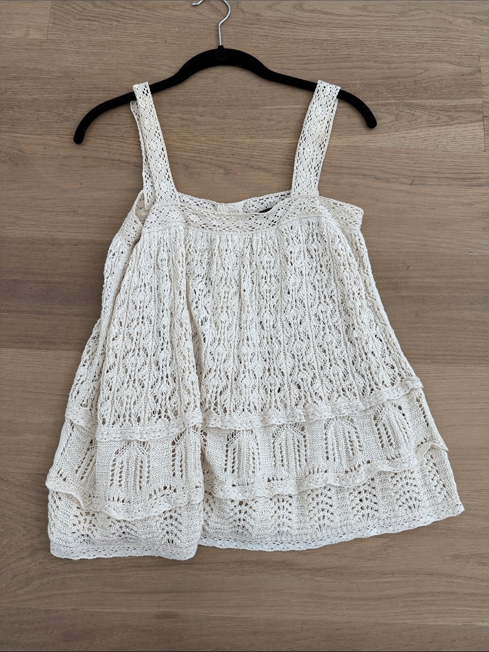 Zara Crochet Lace Tank Top in Cream